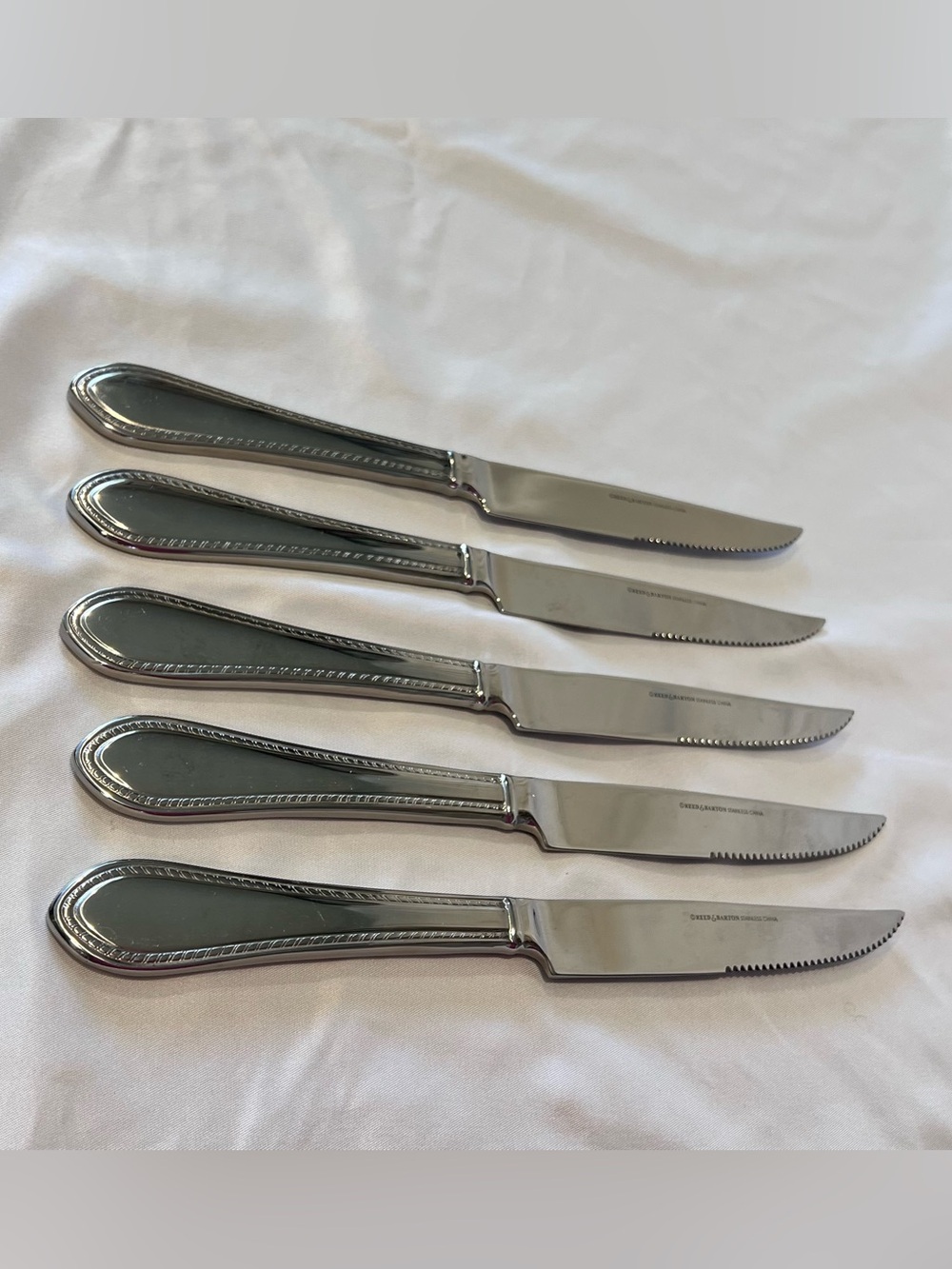 Reed Barton Tradition Tanglewood Stainless Steak Knives Set 5